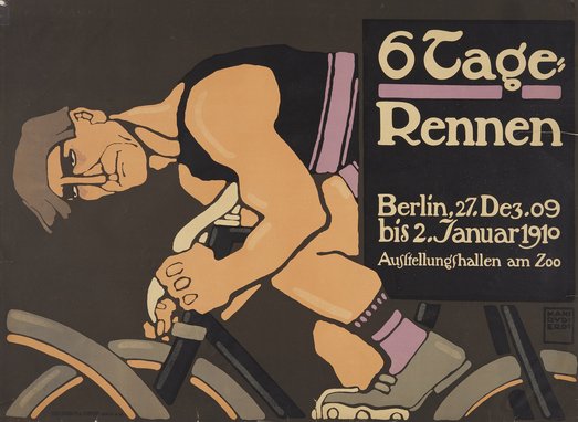 Hans Rudi Erdt, 6 Tage Rennen, 1909, Plakat, Landesmuseum Kunst & Kultur Oldenburg